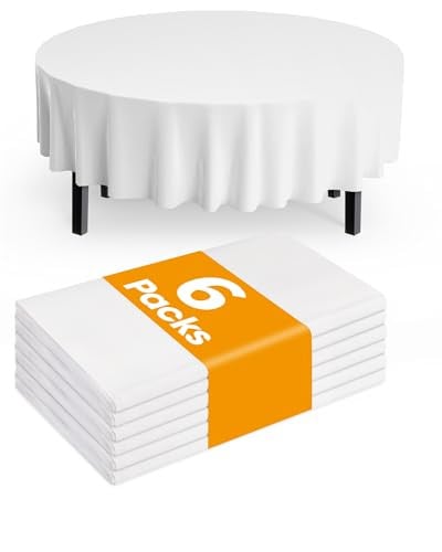White Plastic Table Cloth Disposable 6-Pack