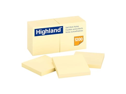 3M Highland Self-Sticking Note Pad 6549-YW