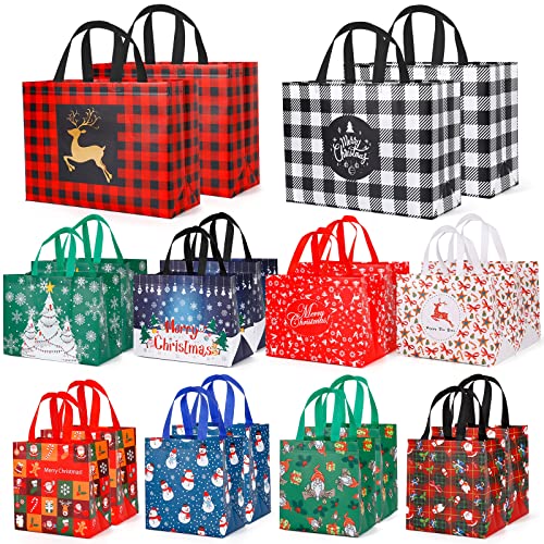 Christmas Reusable Bags 20-Pack Assorted Sizes