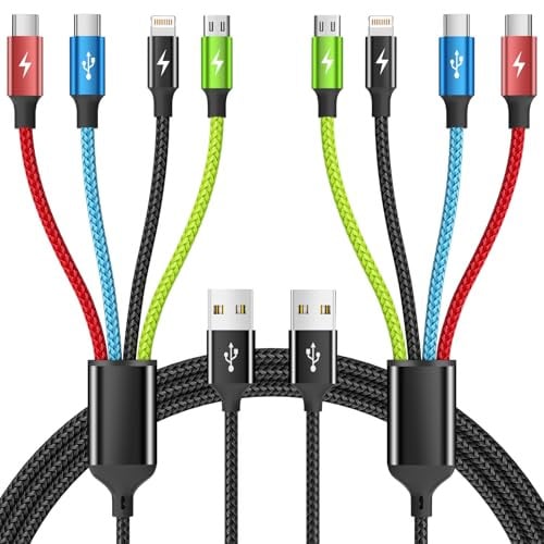 Travel Car Essentials 4-in-1 Multi Charging Cable 2-Pack 5FT Deal