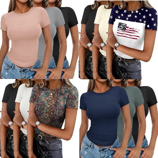 3-Pack Crew Neck Tops Deal