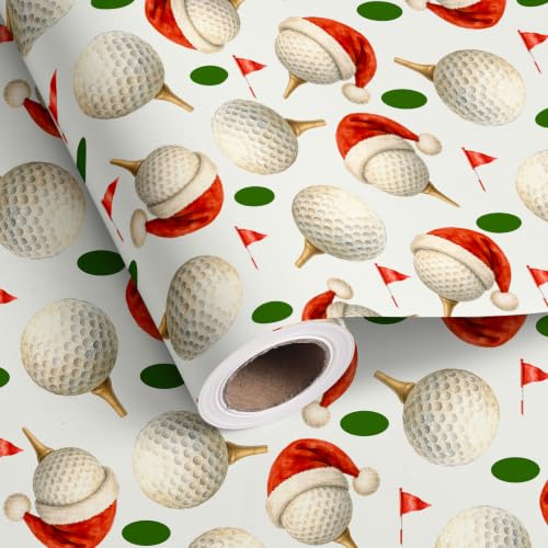 Golf Christmas Wrapping Paper Roll