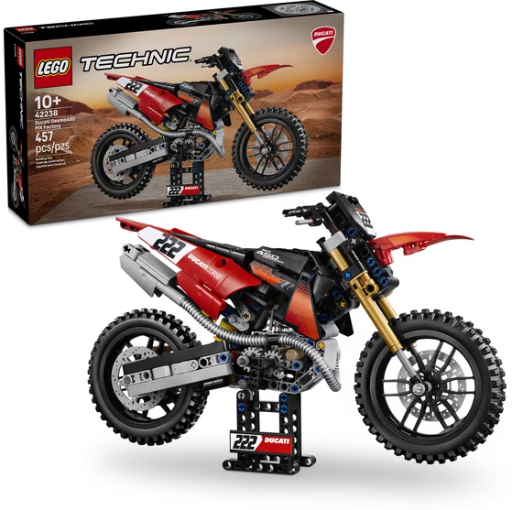 LEGO Technic Ducati Desmo450 MX Factory Motorcycle Set (42238), 457-Piece