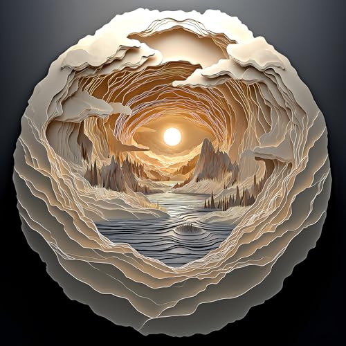 Blueforest 500-Piece 3D Visual Art Jigsaw Puzzle (Cave Dawn)