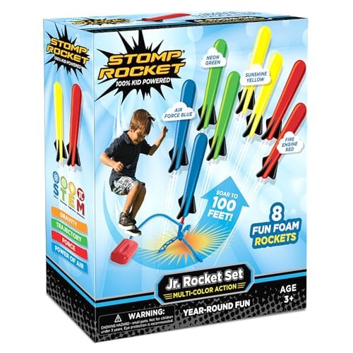Stomp Rocket Jr. Multi-Color 8-Rocket Launcher Set