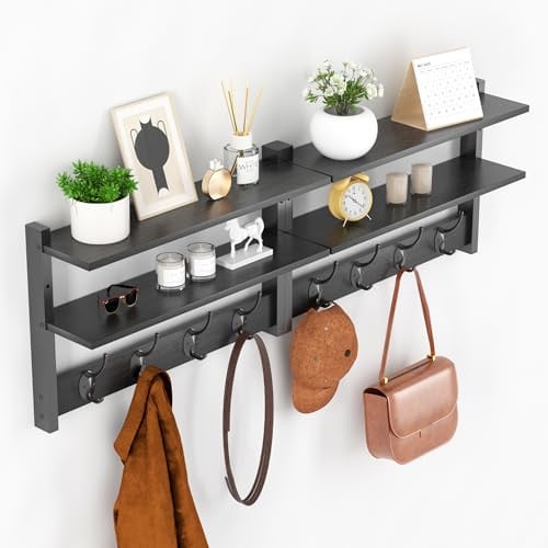33" 2-Tier Orapoke Wall Mount Coat Rack w/ 8 Double Hooks Deal