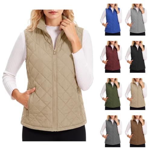 Women Full Zip Quilted Sleeveless Vest Deal