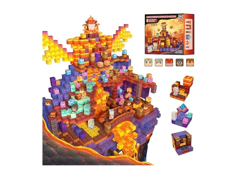 Rurvale Magnetic Building Blocks Set w/ Dragon Dungeon Adventure Theme Deal