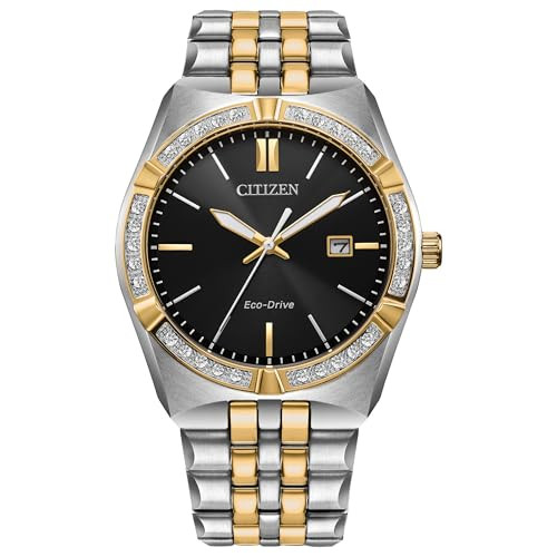Citizen Men's Eco-Drive Corso Diamond Bezel Watch