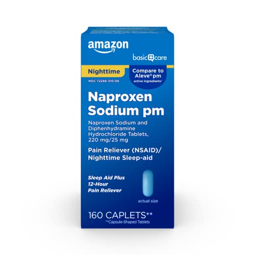 Basic Care Naproxen Sodium 220 mg and Diphenhydramine Hydrochloride 25 mg 200 Count Deal