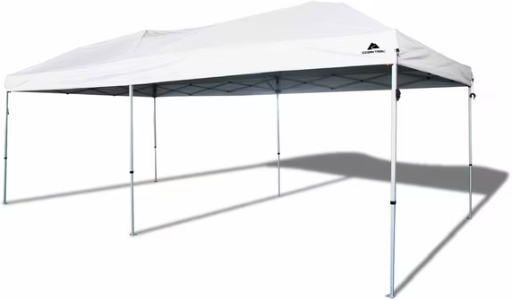 Ozark Trail 20x10 ft Pop Up Canopy Tent with Wheeled Bag, White, Straight Leg Deal