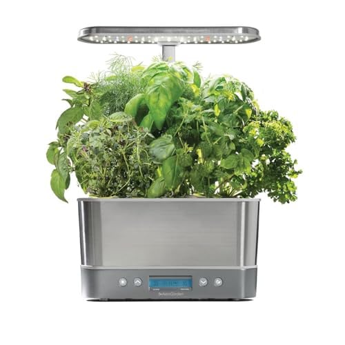 AeroGarden Harvest Elite Indoor Hydroponic Garden System (Stainless Steel, 6 Pods)