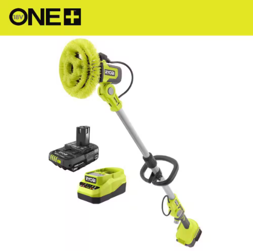 RYOBI ONE+ 18V Cordless Telescoping Soap Dispensing Scrubber Kit with 2.0 Ah Battery Deal
