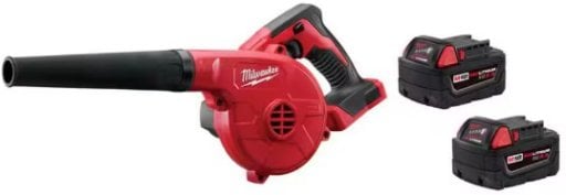 Milwaukee M18 18V Lithium-Ion Cordless Compact Blower w/ (2) M18 5.0 Ah Batteries