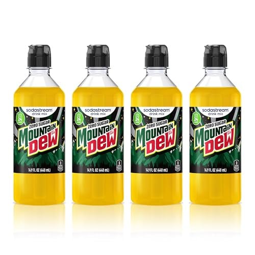 SodaStream Mountain Dew Zero New Pour Bottles Soda Drink Mix, 14.9 Fl oz (Pack of 4) Deal