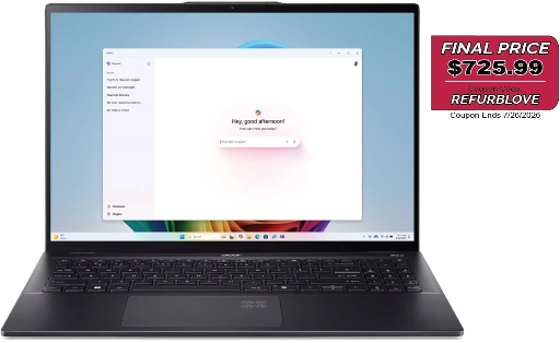 Acer Swift 16 AI 16" 3K 120Hz OLED Touch, Intel Ultra 7 256V, 16GB LPDDR5, 1TB SSD Deal