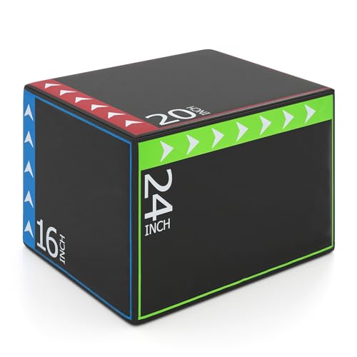 Goplus 3-in-1 Plyometric Jump Box 16"x20"x24"