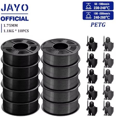 JAYO PETG 3D Printer Filament 1.75mm 10 Rolls 1.1KG/Spool Deal