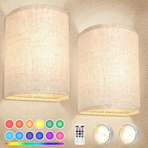 FINCMY Battery Operated Wall Sconces