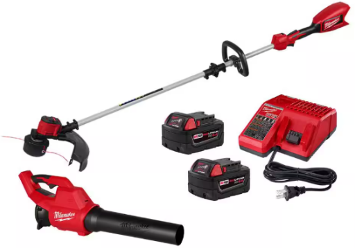 Milwaukee M18 Brushless 16in. Cordless String Trimmer with 5.0Ah Starter Kit and Blower