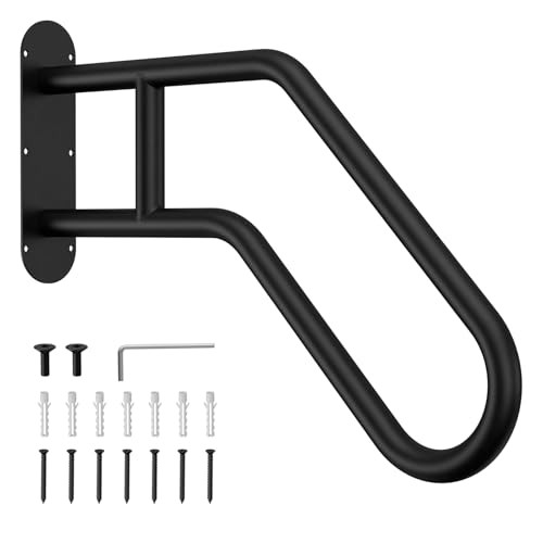 LuckIn Handrails for Outdoor Steps, 1 to 3 Steps 26 Inch U Shaped