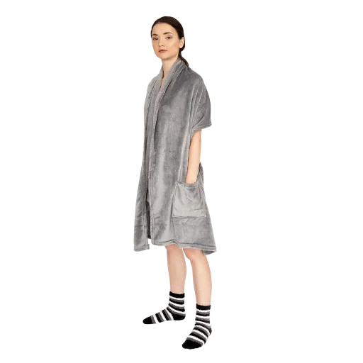 Chic Home Snuggle Robe Wearable Blanket and Sock Set 2-Pack
