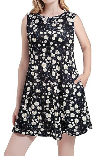 Scotamalone Women's Sleeveless Casual Tank Dress w/ Pockets