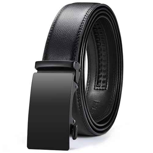 VATAN Men's Leather Ratchet Belt with Adjustable Buckle