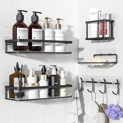 Epicano Adhesive Shower Caddy, 5 Pack Deal
