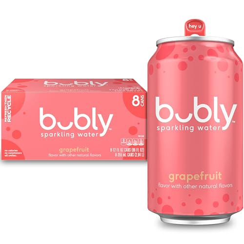 bubly Sparkling Water, Grapefruit, 8 Pack, 12 Fl. Oz.