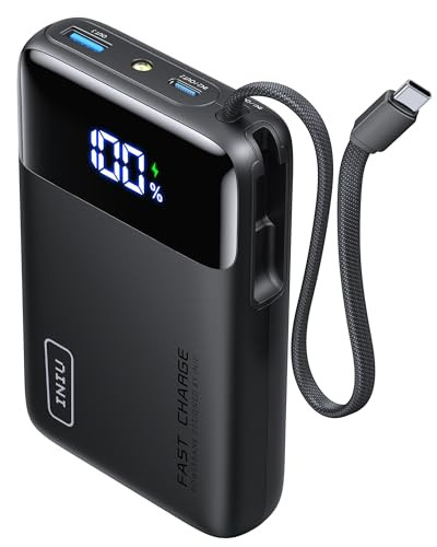 INIU 20000 mAh 45W Power Bank w/ Built-In USB-C Cable