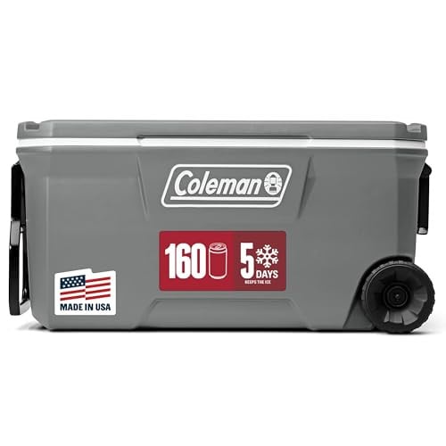 Coleman Classic Series Insulated Portable Rolling Cooler with Wheels, 100 QT