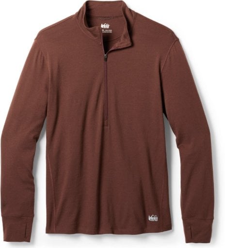 REI Co-op Men's Heavyweight 100% Merino Wool Base Layer Half-Zip Top Deal