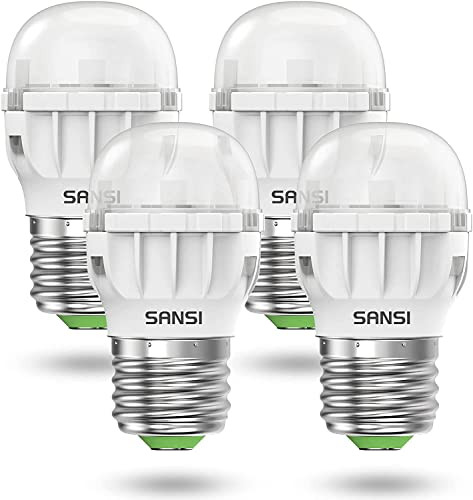 Sansi 4-Pack 45W Equiv. E26 A11 LED Refrigerator Light Bulb (5000K, Daylight White)
