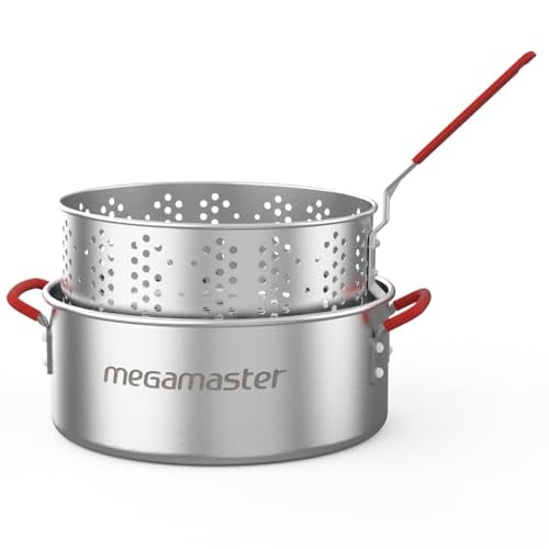 Megamaster Aluminium 10.5QT Fish Fryer Pot with Basket Deal