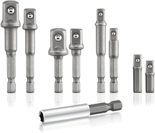 NEIKO 00257 9-Piece Socket Adapter Extension Drill-Bit Set Deal