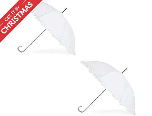 totes Women's Auto Open Ruffle Stick Umbrella 2-Pack