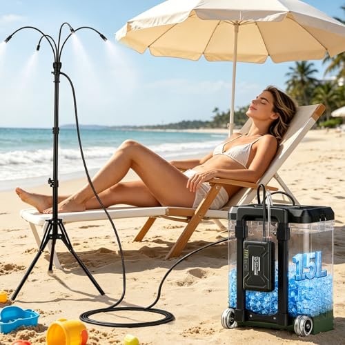Standing Portable Misting Cooling System with Adjustable Height Deal