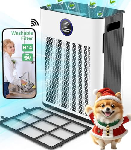 FRESHDEW Air Purifier for Home Up to 2300ft² with H14 True HEPA