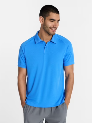 Athletic Works Men's DriWorks Mesh Polo Shirt, Apricot Jam (S-L)