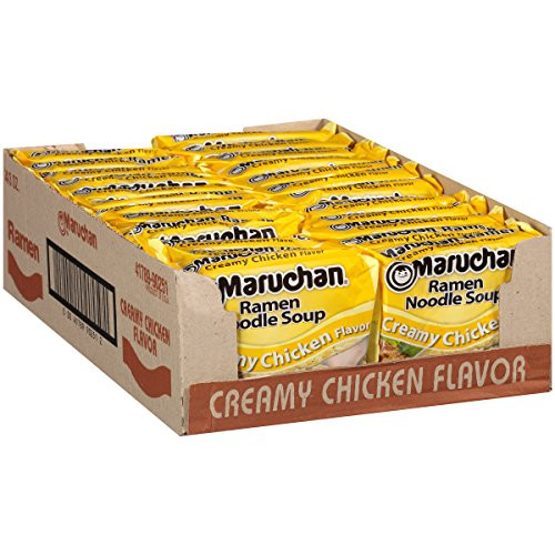 24-Pack 3-Oz Maruchan Ramen Noodle Soup (Creamy Chicken Flavor)