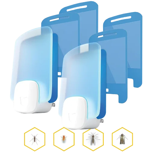 Raid Essentials Flying Bug Trap Bundle (2 Lights & 6 Total Glue Traps)