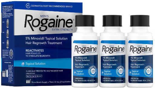 Rogaine Men's Hair Treatment Solution Trial Size 2 fl oz 3-Pack Deal