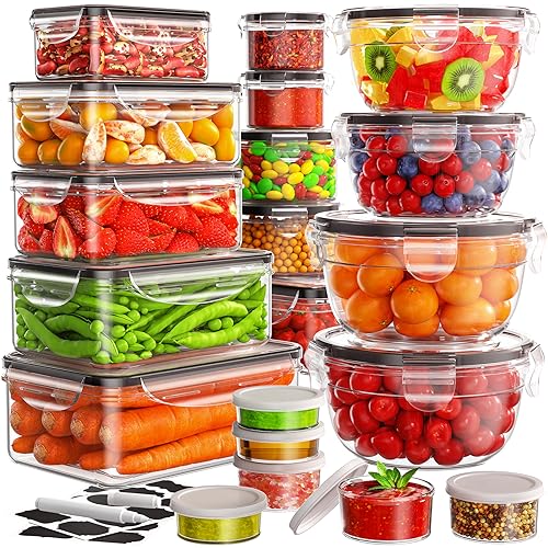 Reusable Plastic Microwave/Dishwasher Safe 40 Piece Food Storage Set