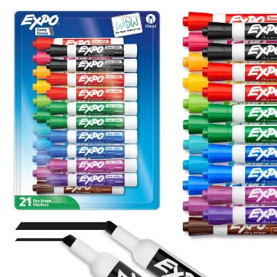 Expo Dry Erase Markers Chisel Tip Assorted Colors 21-Count Deal