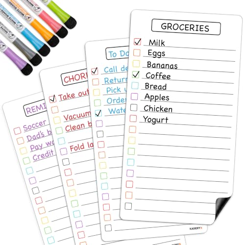 KADERYX 4-Pack Magnetic Dry Erase List Board Set Deal