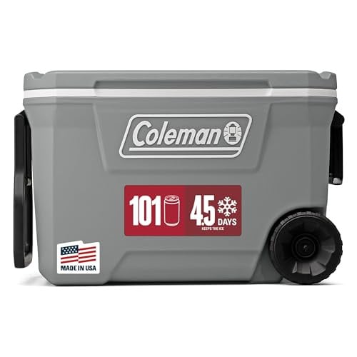 62-Quart Coleman Classic Series Insulated Portable Rolling Cooler with Wheels Deal