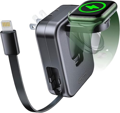 AFLYDOG 2-in-1 Apple Watch & iPhone Wall Charger w/ Built-In Retractable Lightning Cable Deal