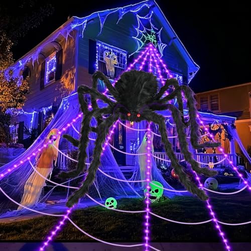 ECOHDT 16.4' Lighted Halloween Spider Web