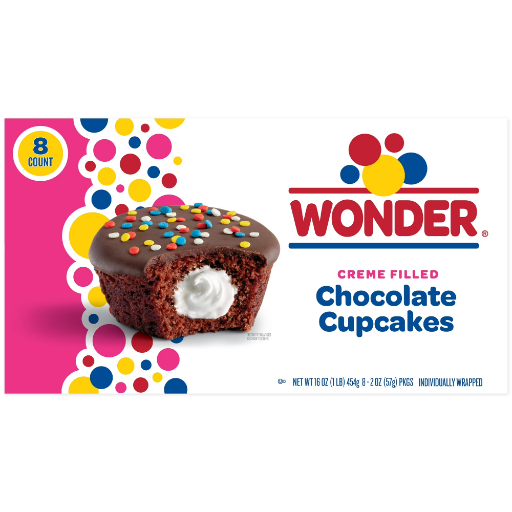 Wonder Crème Filled Chocolate Individually Wrapped Cupcakes 8-Count